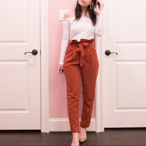rust high waisted pants
